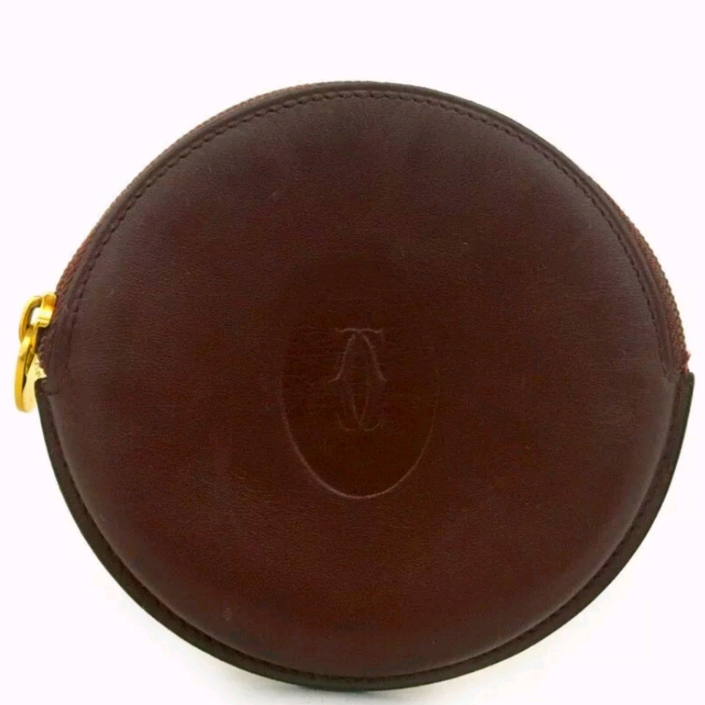 AUTH MUST DE CARTIER BORDEAUX COIN  WALLET/A2060.